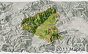 Satellite 3D Map of Tetovo, lighten, semi-desaturated