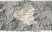 Shaded Relief 3D Map of Tetovo, darken, semi-desaturated