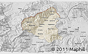 Shaded Relief 3D Map of Tetovo, desaturated