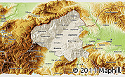 Shaded Relief 3D Map of Tetovo, physical outside