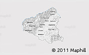 Silver Style 3D Map of Tetovo, single color outside