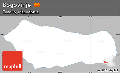 Gray Simple Map of Bogovinje, single color outside