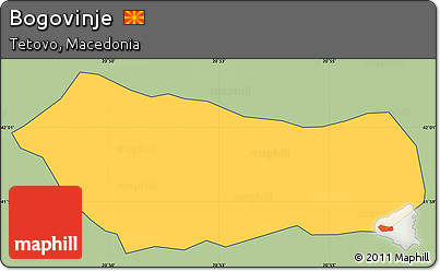 Savanna Style Simple Map of Bogovinje, cropped outside