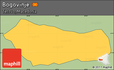 Savanna Style Simple Map of Bogovinje, cropped outside