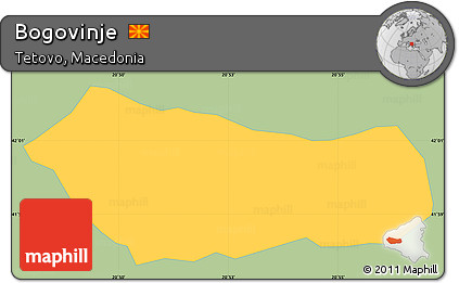 Savanna Style Simple Map of Bogovinje, single color outside