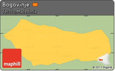 Savanna Style Simple Map of Bogovinje, single color outside