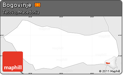 Silver Style Simple Map of Bogovinje