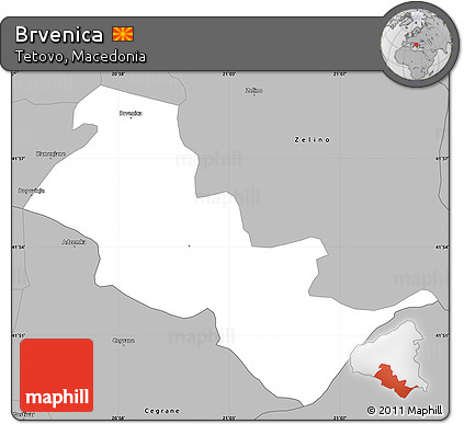 Gray Simple Map of Brvenica