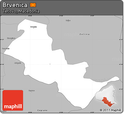 Gray Simple Map of Brvenica