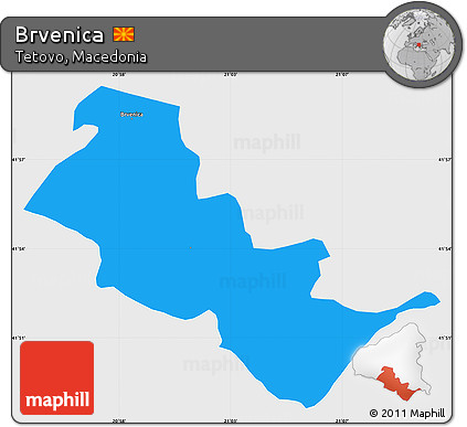 Political Simple Map of Brvenica, single color outside