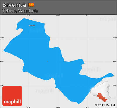 Political Simple Map of Brvenica, single color outside