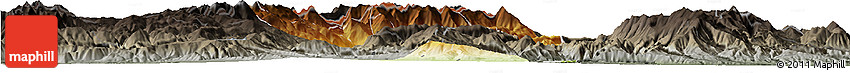 Physical Horizon Map of Tetovo, darken, semi-desaturated