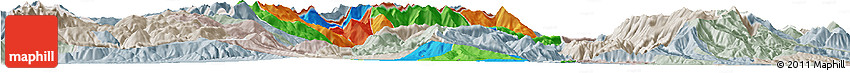 Political Horizon Map of Tetovo, lighten, semi-desaturated