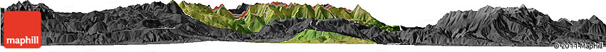 Satellite Horizon Map of Tetovo, darken, desaturated