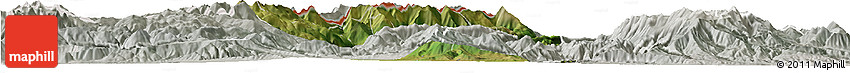 Satellite Horizon Map of Tetovo, lighten, semi-desaturated