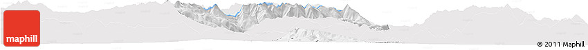 Silver Style Horizon Map of Tetovo, single color outside