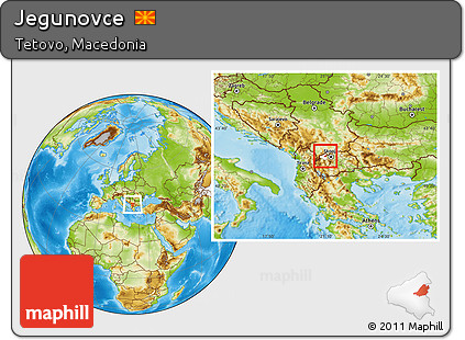 Physical Location Map of Jegunovce, highlighted parent region