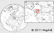 Blank Location Map of Tetovo, within the entire country