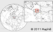 Blank Location Map of Tetovo, highlighted country, within the entire country