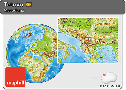 Physical Location Map of Tetovo