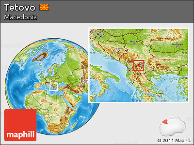 Physical Location Map of Tetovo