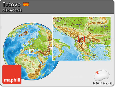 Physical Location Map of Tetovo