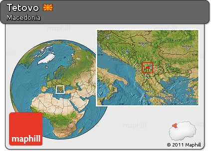 Satellite Location Map of Tetovo