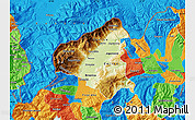 Physical Map of Tetovo, political outside