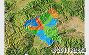 Political Map of Tetovo, satellite outside