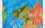 Satellite Map of Tetovo, political shades outside