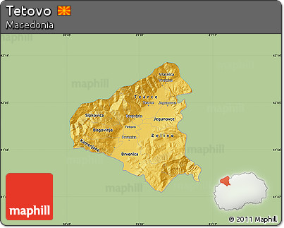 Savanna Style Map of Tetovo, single color outside