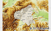 Shaded Relief Map of Tetovo, physical outside