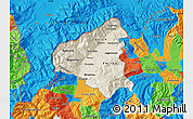 Shaded Relief Map of Tetovo, political outside