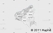 Silver Style Map of Tetovo, single color outside