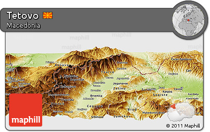 Physical Panoramic Map of Tetovo