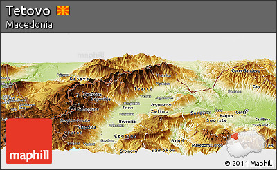 Physical Panoramic Map of Tetovo