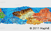 Physical Panoramic Map of Tetovo, political shades outside