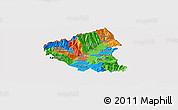 Political Panoramic Map of Tetovo, cropped outside