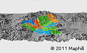 Political Panoramic Map of Tetovo, desaturated