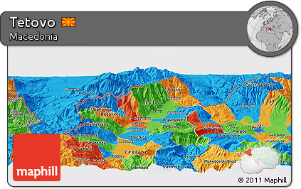 Political Panoramic Map of Tetovo