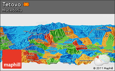 Political Panoramic Map of Tetovo