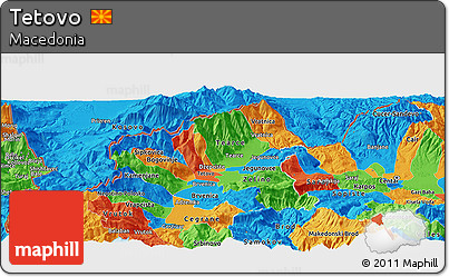 Political Panoramic Map of Tetovo