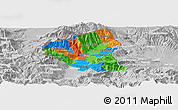 Political Panoramic Map of Tetovo, lighten, desaturated