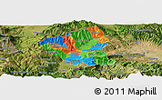 Political Panoramic Map of Tetovo, satellite outside