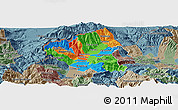 Political Panoramic Map of Tetovo, semi-desaturated