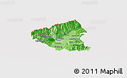 Political Shades Panoramic Map of Tetovo, cropped outside