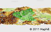 Political Shades Panoramic Map of Tetovo, physical outside