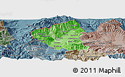 Political Shades Panoramic Map of Tetovo, semi-desaturated
