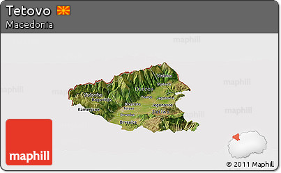 Satellite Panoramic Map of Tetovo, cropped outside