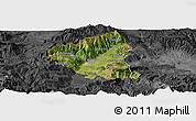 Satellite Panoramic Map of Tetovo, darken, desaturated